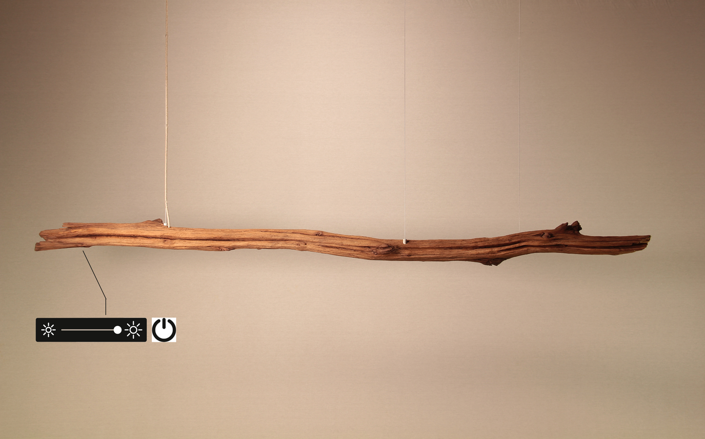 LED lampada da tavolo da pranzo - pezzo unico fatto a mano - 199cm ramo di quercia