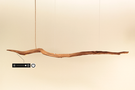 Esstischleuchte - handgefertigtes Unikat - 183cm Eichenast