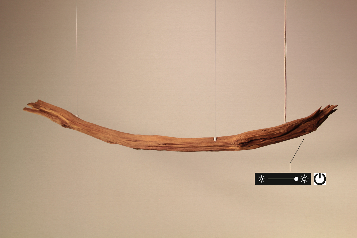 Dining table lamp - handmade unique piece - 135cm oak branch