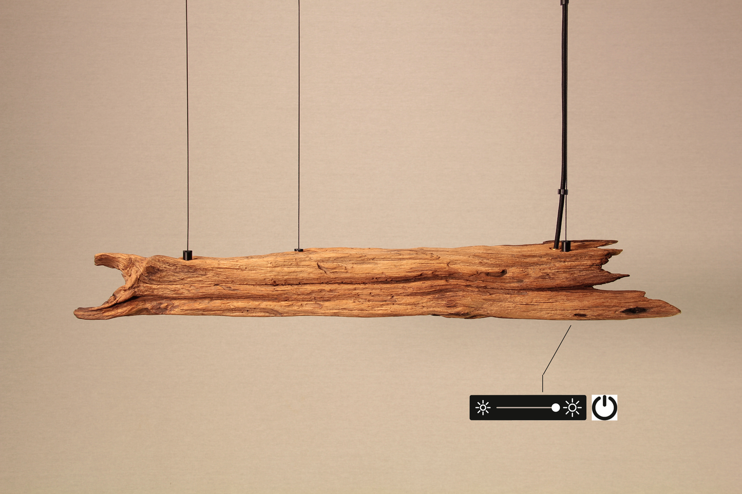 Dining table lamp - handmade unique piece - 80cm oak beam