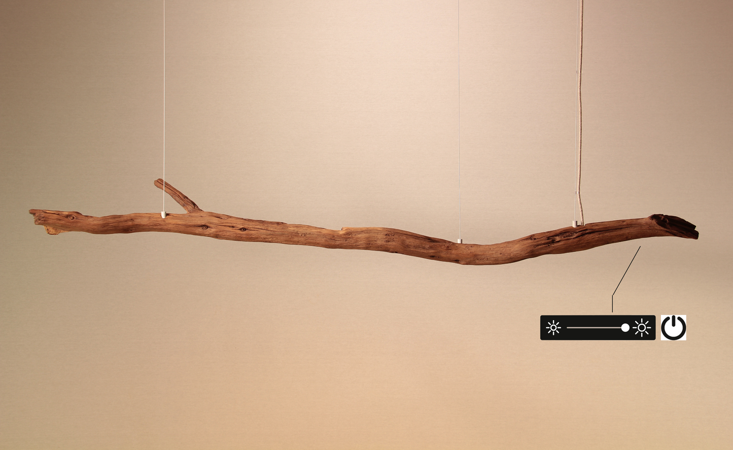 LED lampada da tavolo da pranzo - pezzo unico fatto a mano - 166cm ramo di quercia