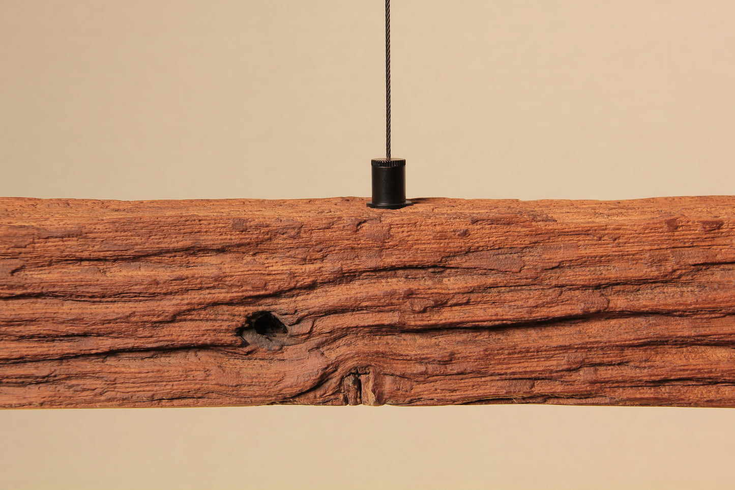 LED lampe de table à manger - fait main pièce unique - 119cm poutre en chêne 2