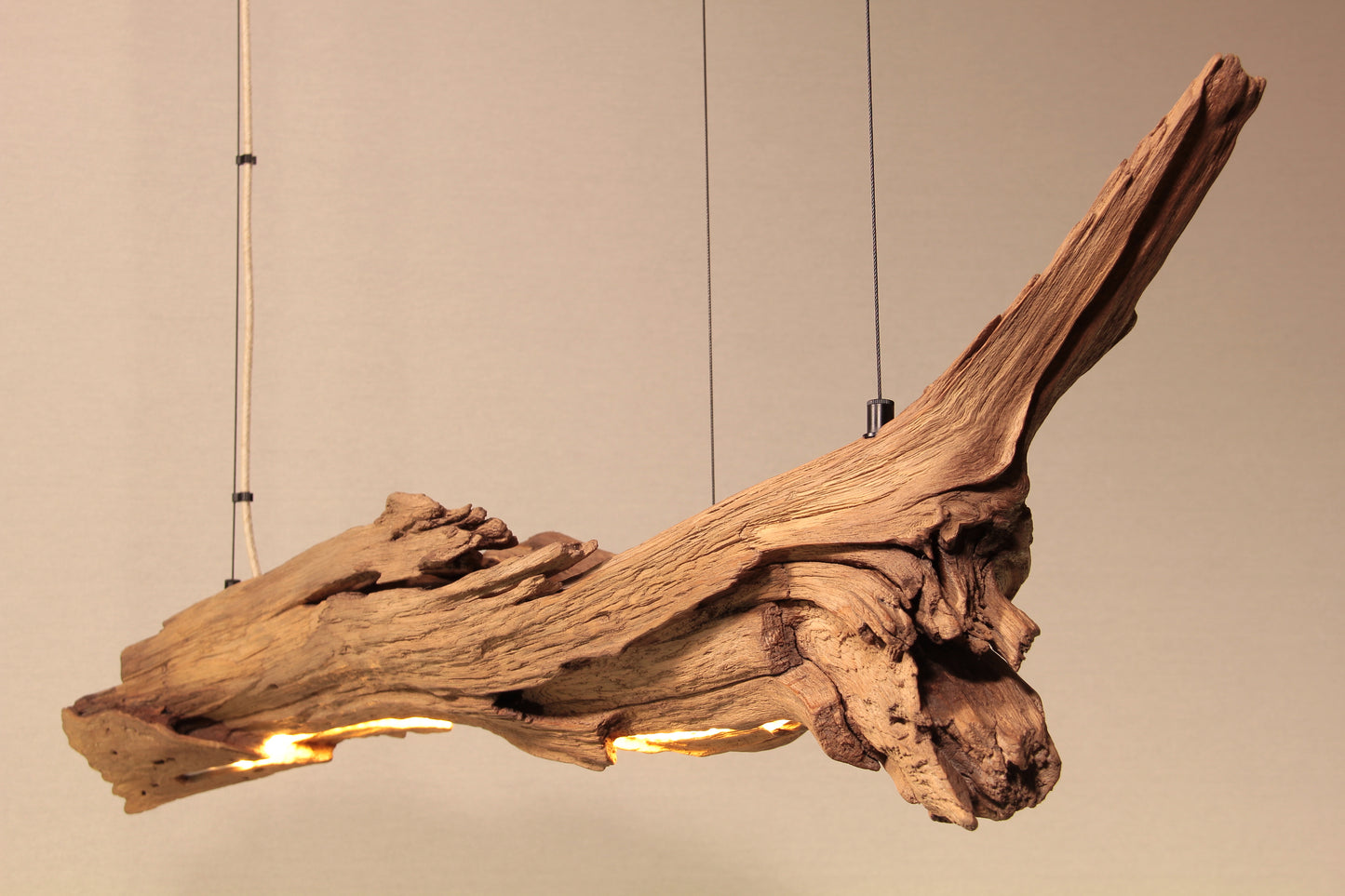 Dining table lamp - handmade unique piece - 119cm oak branch