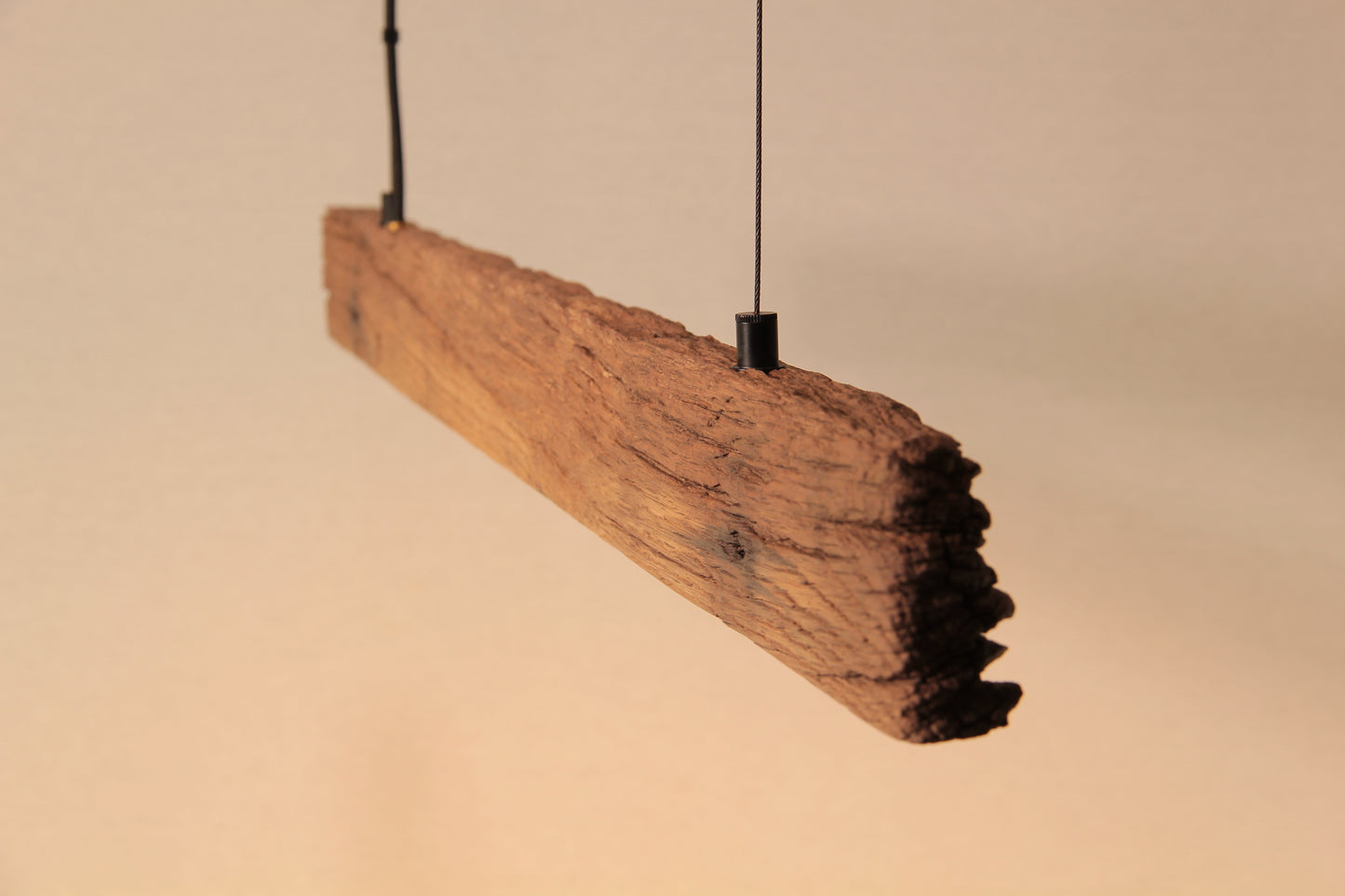 LED lampe de table à manger - fait main pièce unique - 119cm poutre en chêne