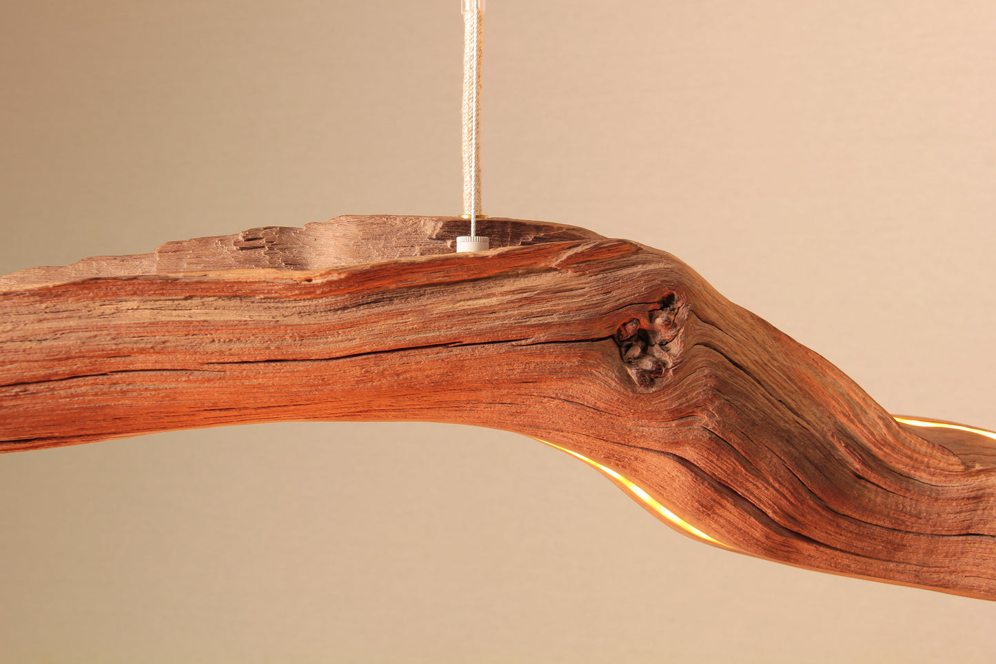 LED-Esstischleuchte - handgefertigtes Unikat - 174cm Eichenast