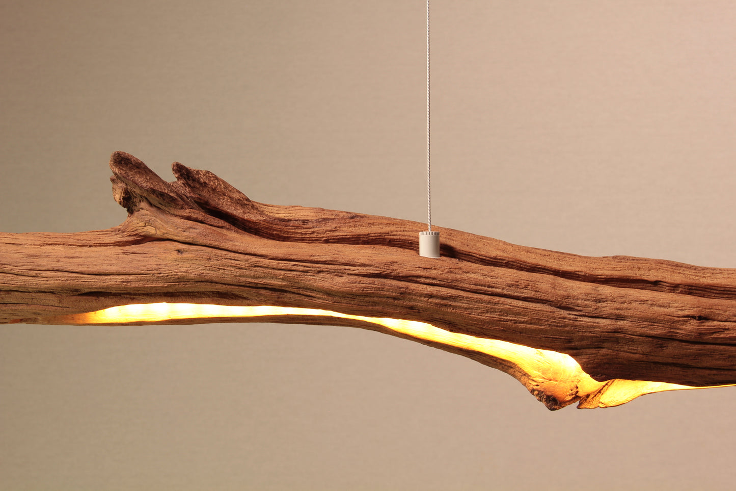 LED lampada da tavolo da pranzo - pezzo unico fatto a mano - 199cm ramo di quercia
