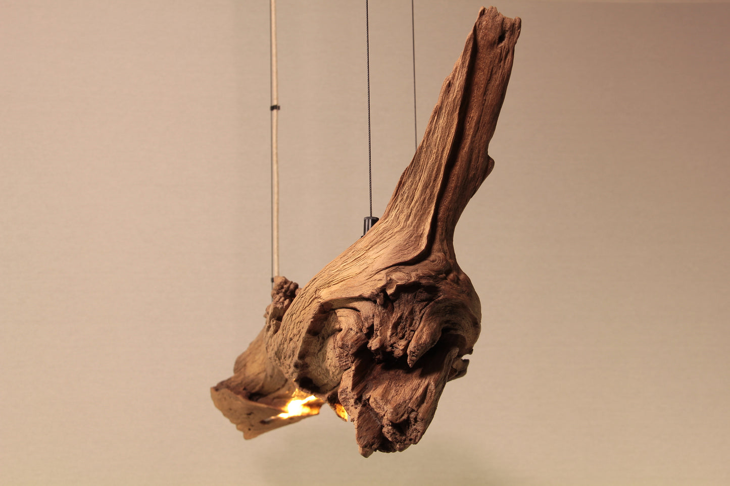 Dining table lamp - handmade unique piece - 119cm oak branch