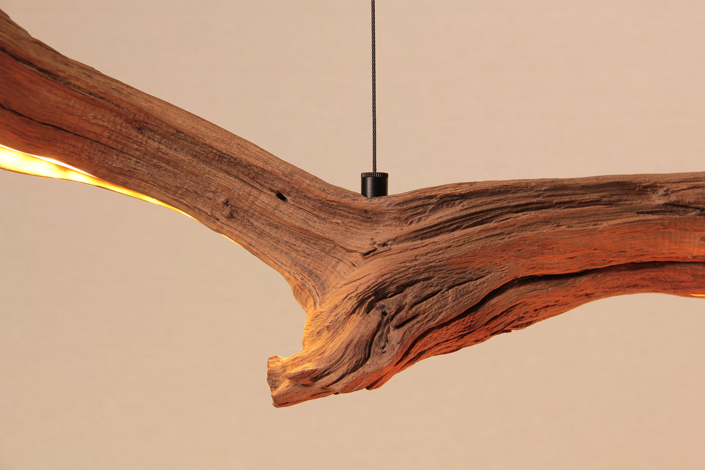 LED lampada da tavolo da pranzo - pezzo unico fatto a mano - 138cm ramo di quercia