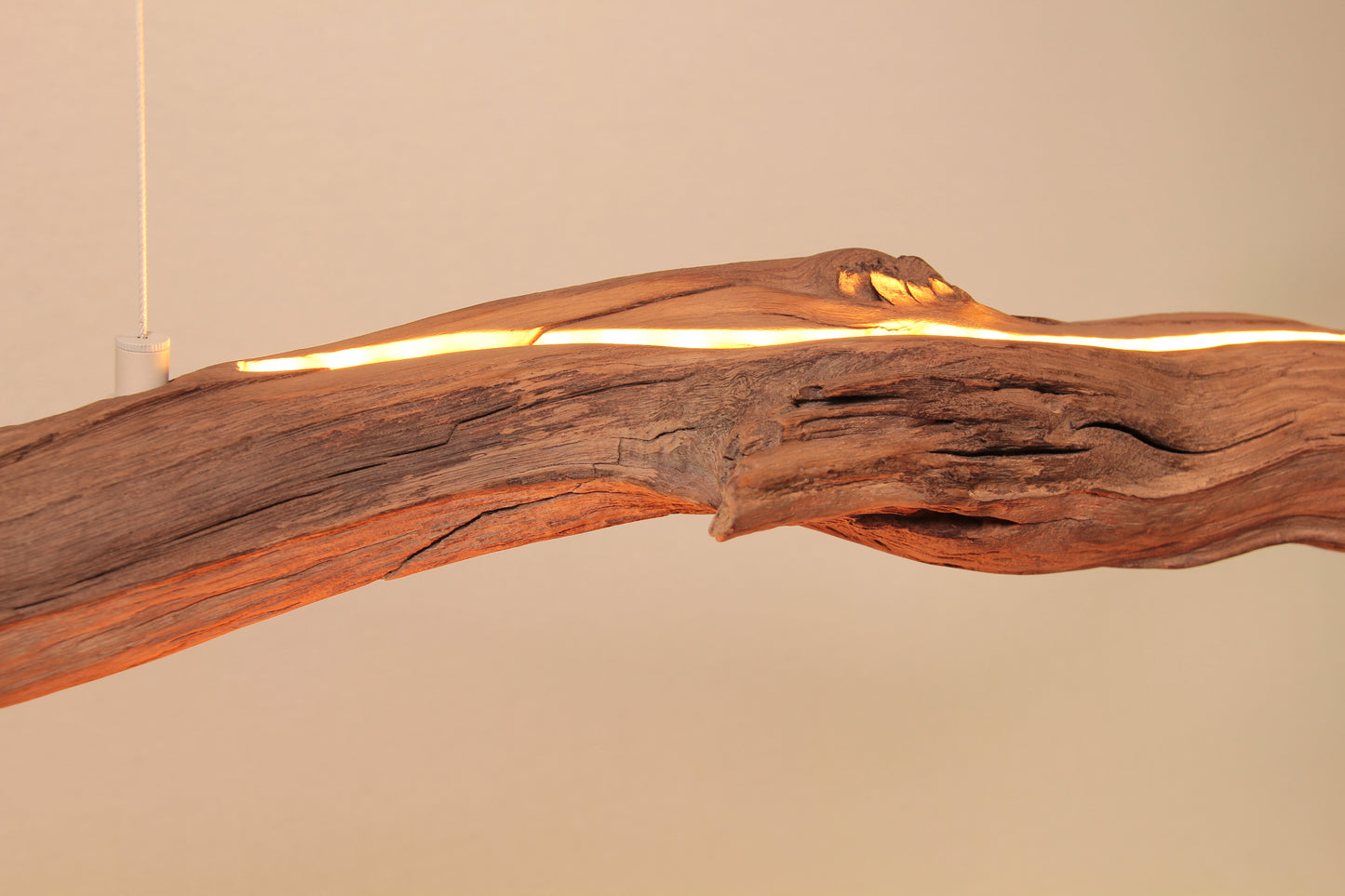 LED-Esstischleuchte - handgefertigtes Unikat - 174cm Eichenast