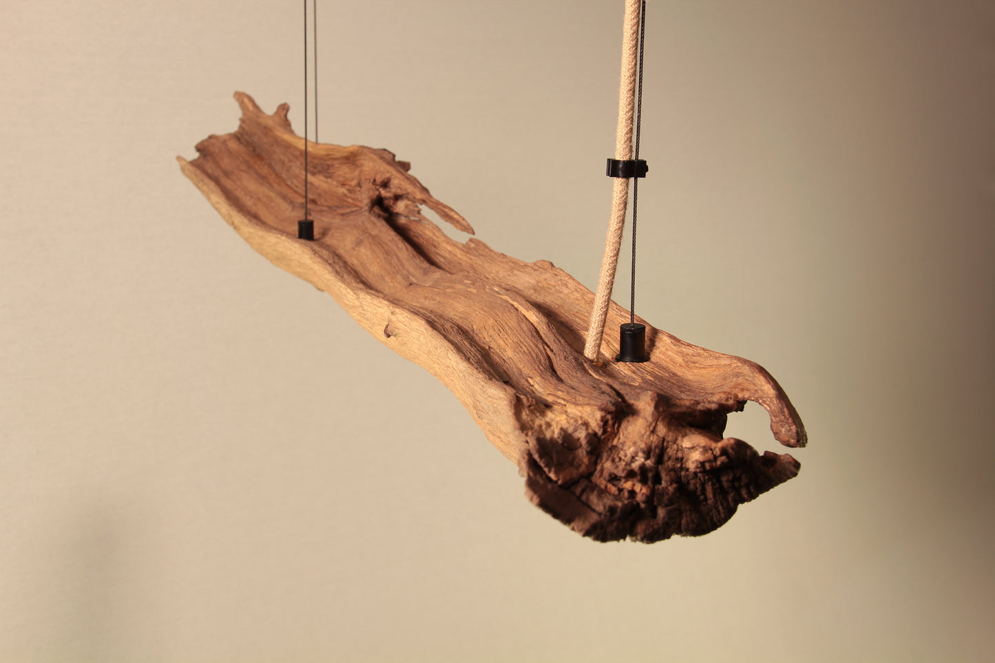 LED lampe de table à manger - fait main pièce unique - 99cm branche de chêne