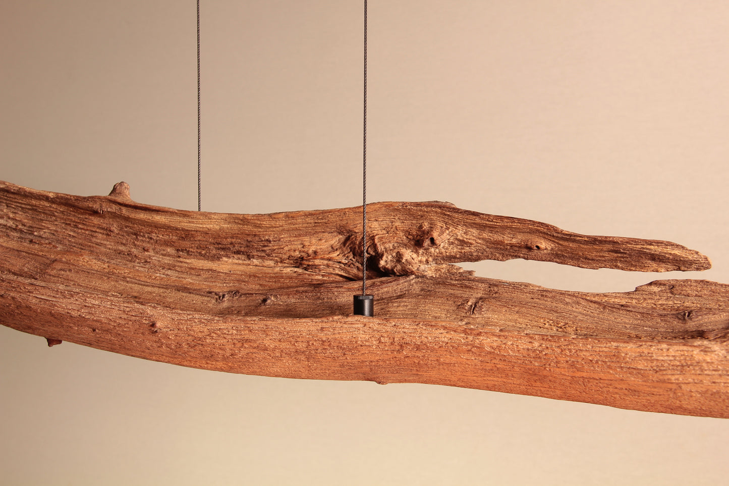LED lampe de table à manger - fait main pièce unique - 99cm branche de chêne