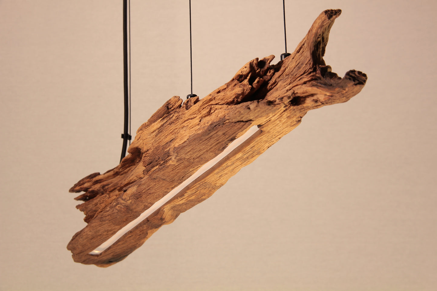 Dining table lamp - handmade unique piece - 80cm oak beam