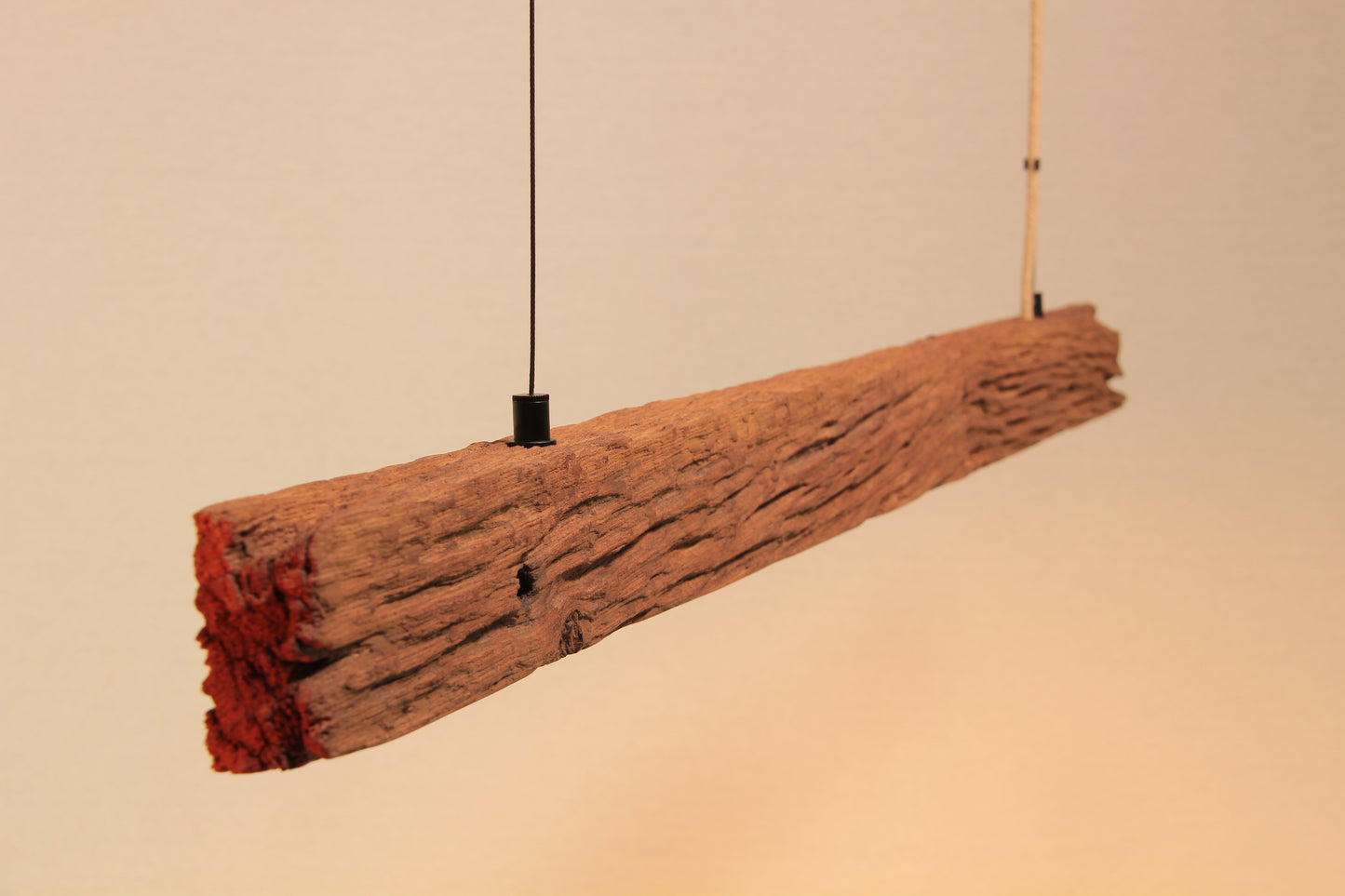 LED lampe de table à manger - fait main pièce unique - 119cm poutre en chêne 2