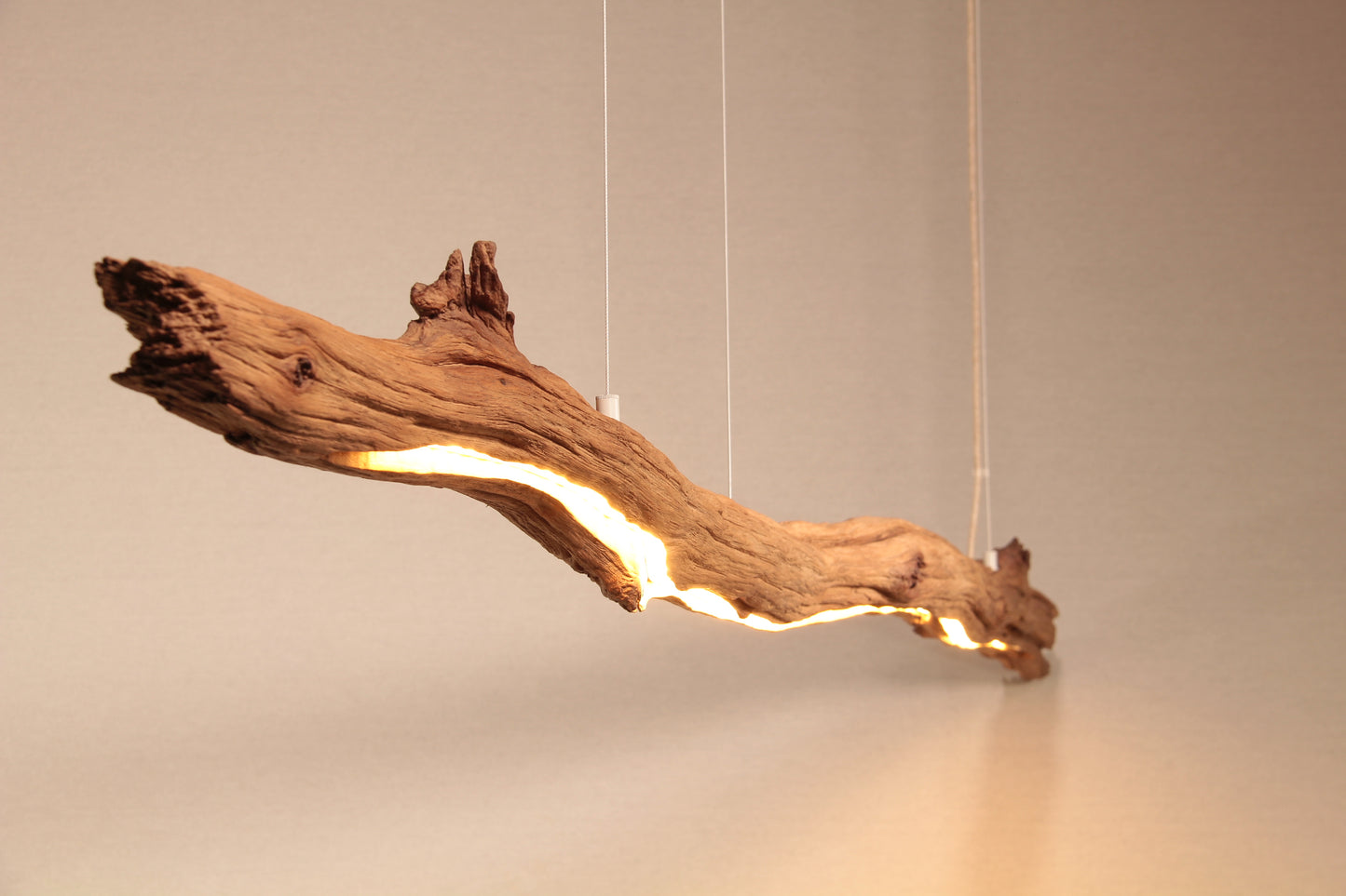 LED lampada da tavolo da pranzo - pezzo unico fatto a mano - 199cm ramo di quercia