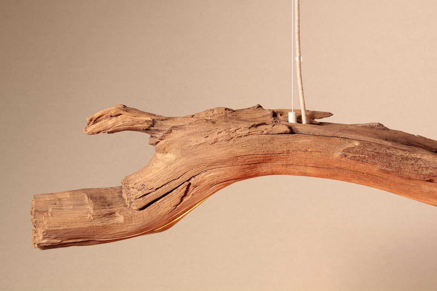 LED-Esstischleuchte - handgefertigtes Unikat - 177cm Eichenast