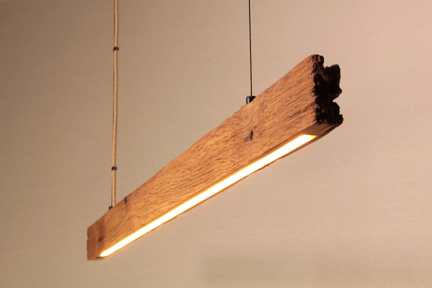 LED lampe de table à manger - fait main pièce unique - 119cm poutre en chêne 2