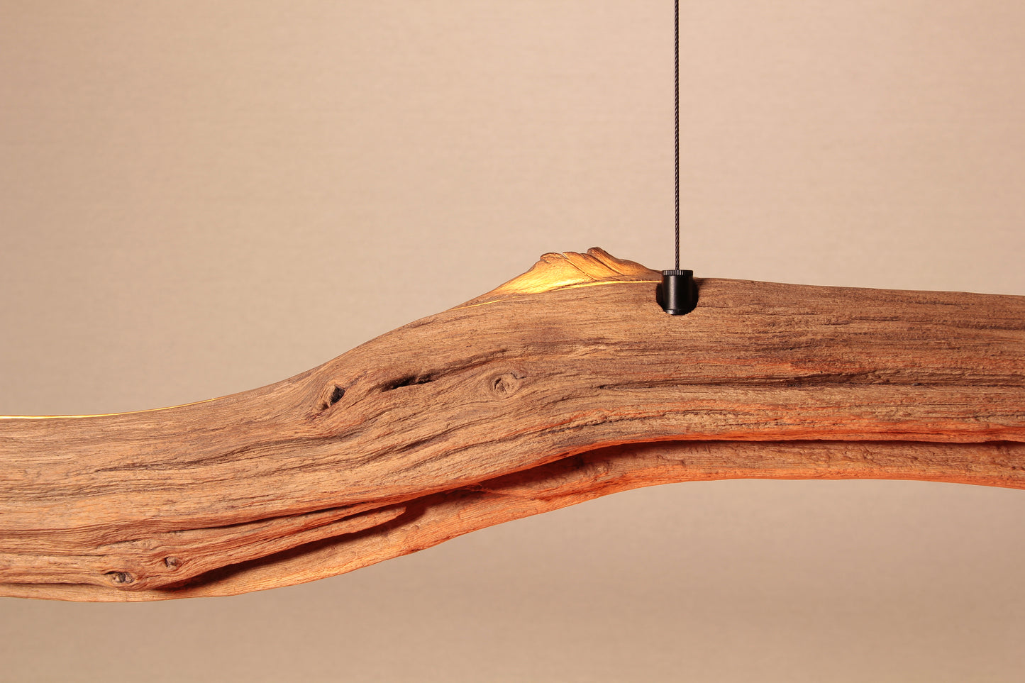 LED-Esstischleuchte - handgefertigtes Unikat - 240cm Eichenast