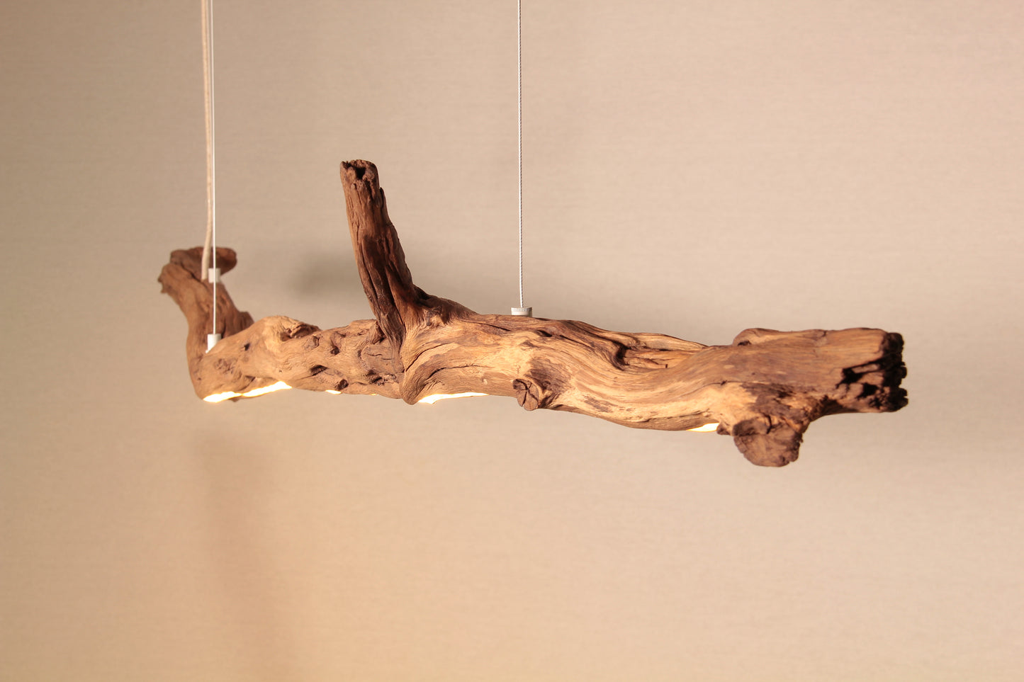 LED lampada da tavolo da pranzo - pezzo unico fatto a mano - 166cm ramo di quercia