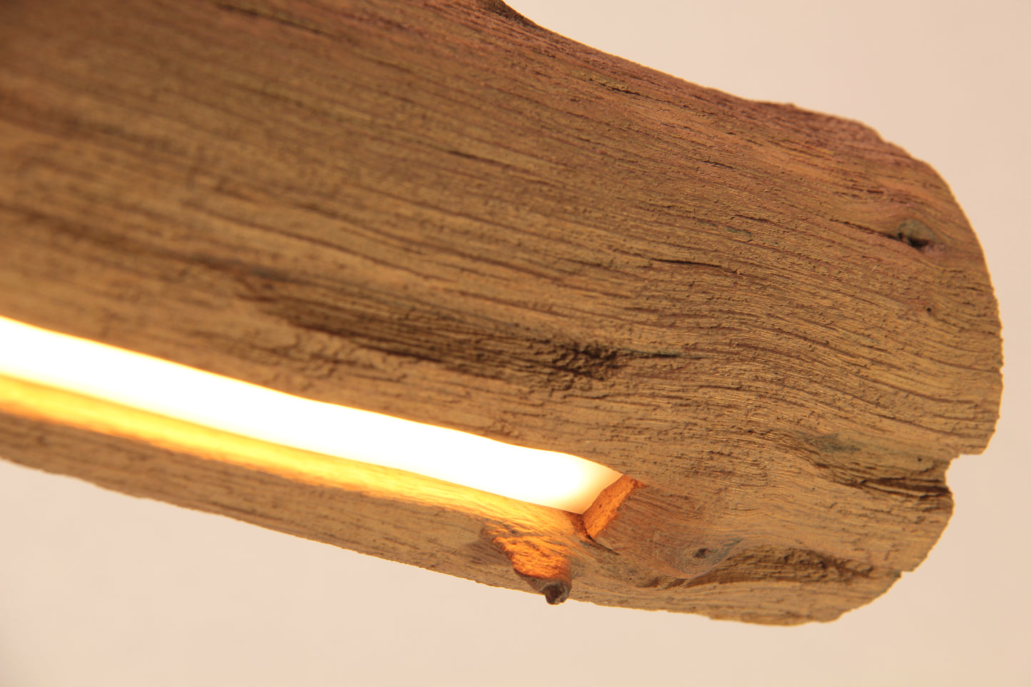 LED lampe de table à manger - fait main pièce unique - 99cm branche de chêne