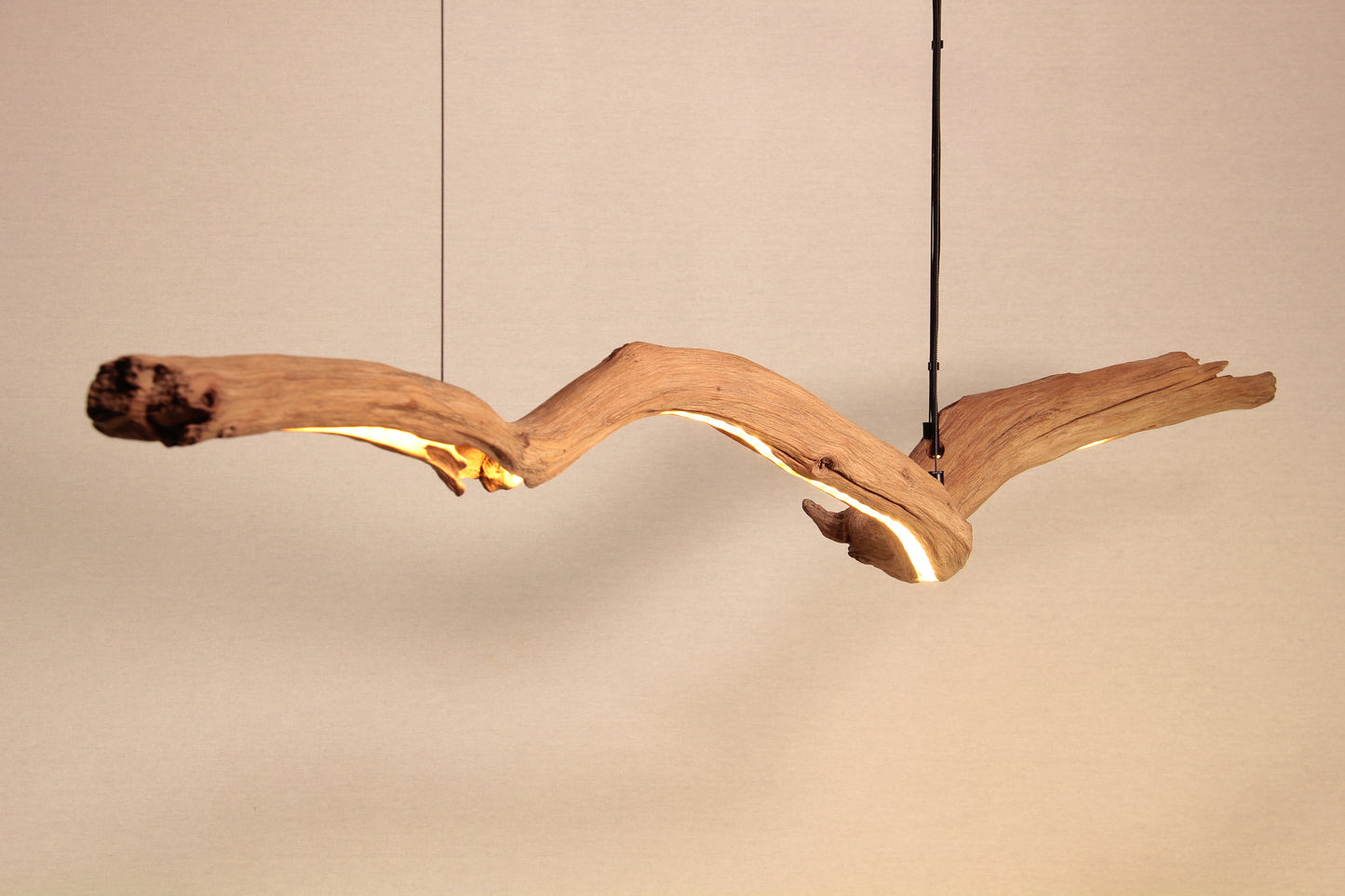 Lampe de table - fait main pièce unique - 153cm branche de chêne