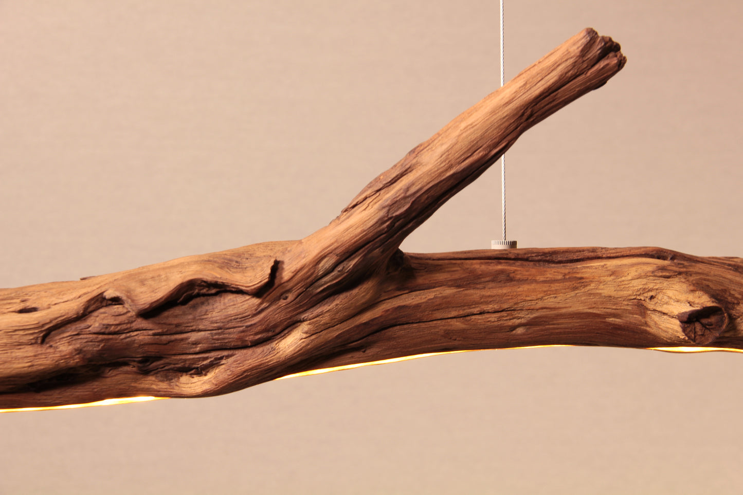 LED lampada da tavolo da pranzo - pezzo unico fatto a mano - 166cm ramo di quercia