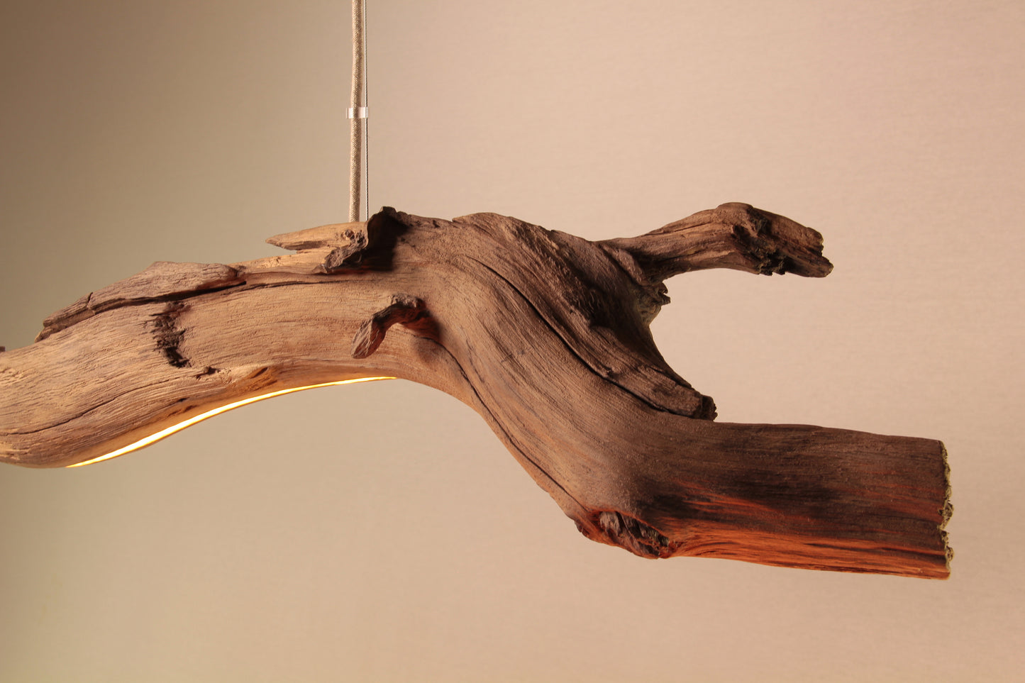 LED-Esstischleuchte - handgefertigtes Unikat - 177cm Eichenast