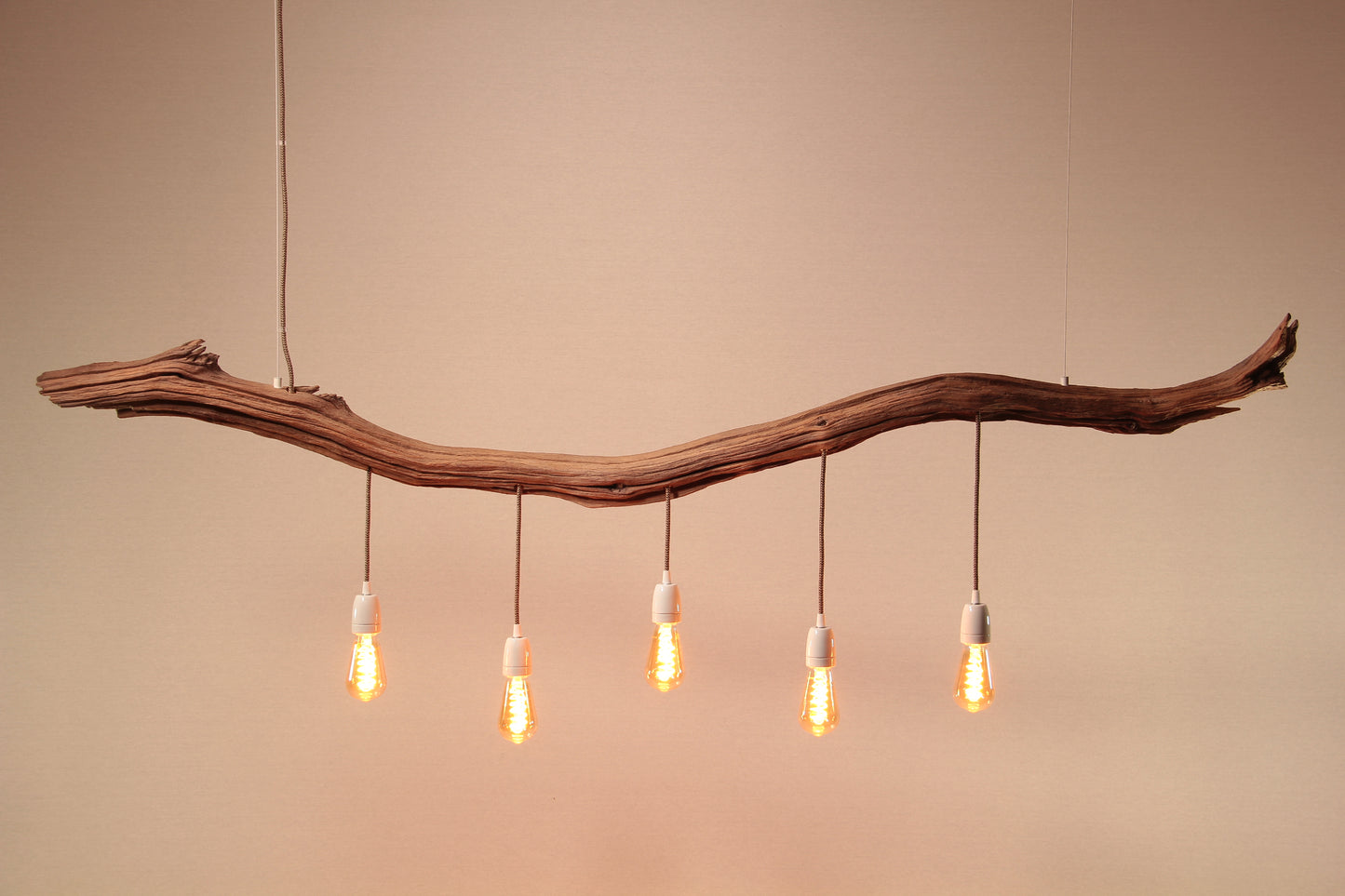 Dining table lamp / 190 cm oak branch / "The ascending branch"