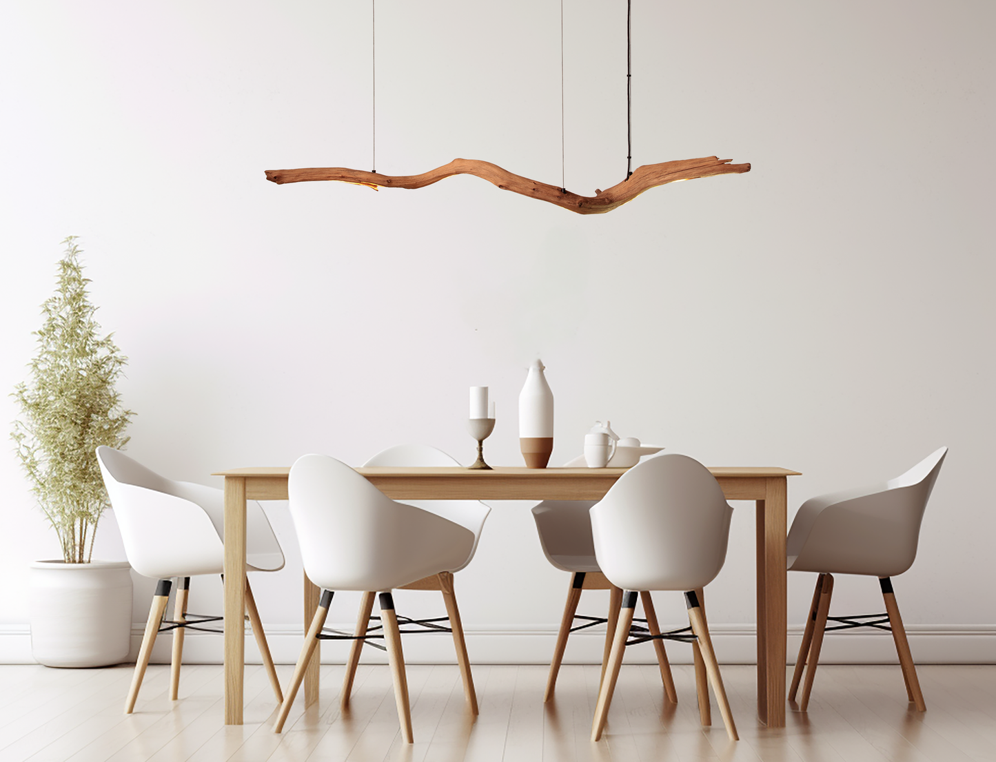 Lampe de table - fait main pièce unique - 153cm branche de chêne