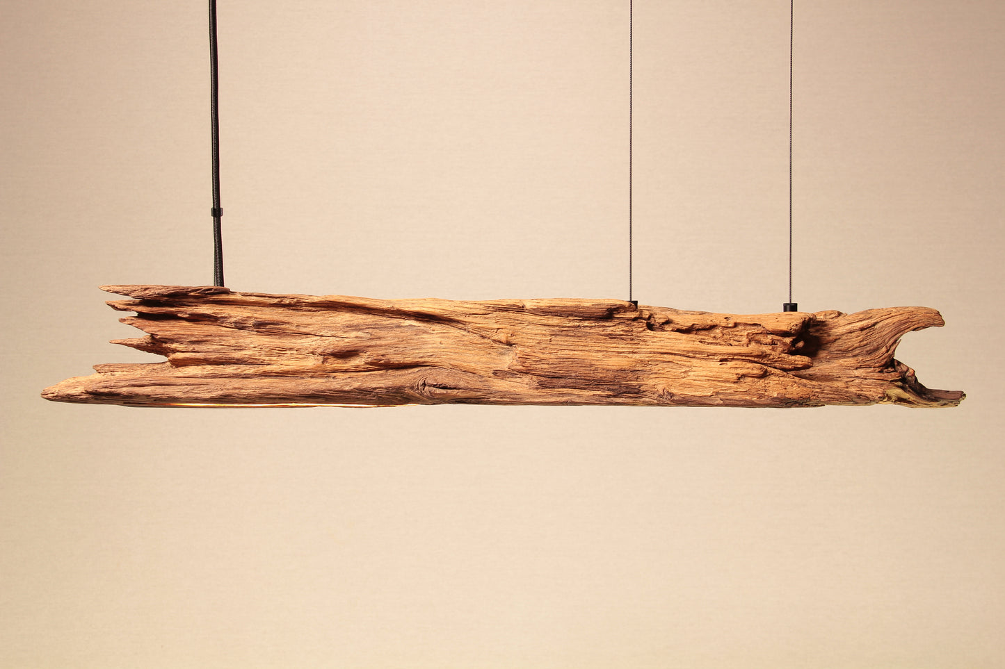 Dining table lamp - handmade unique piece - 80cm oak beam
