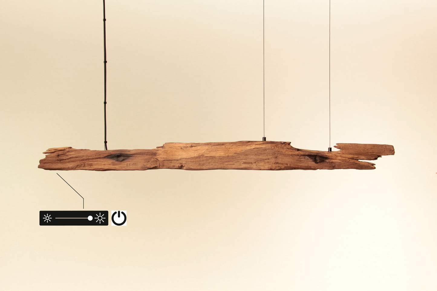 Lampe de table à manger - fait main pièce unique - 123cm poutre en chêne