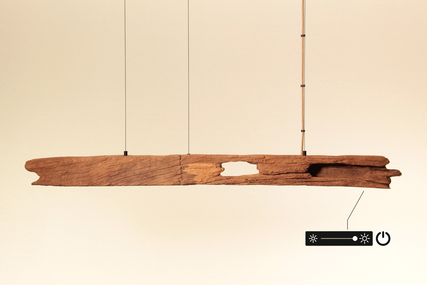 Lampe de table à manger - fait main pièce unique - 126cm poutre en chêne