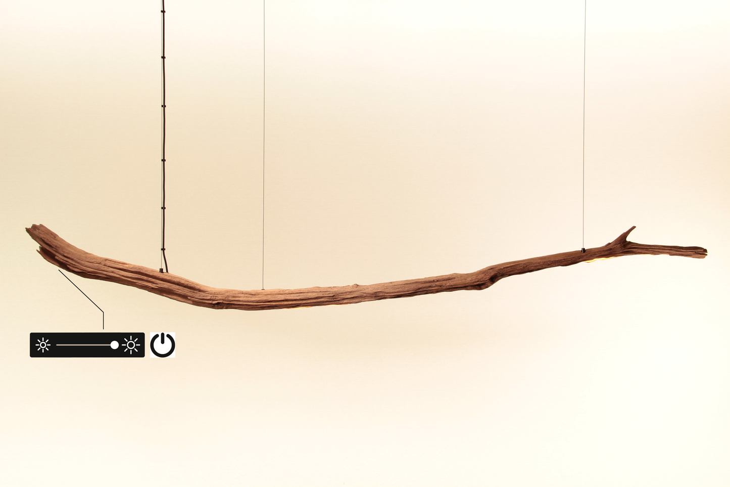 Esstischleuchte - handgefertigtes Unikat - 234cm Eichenast