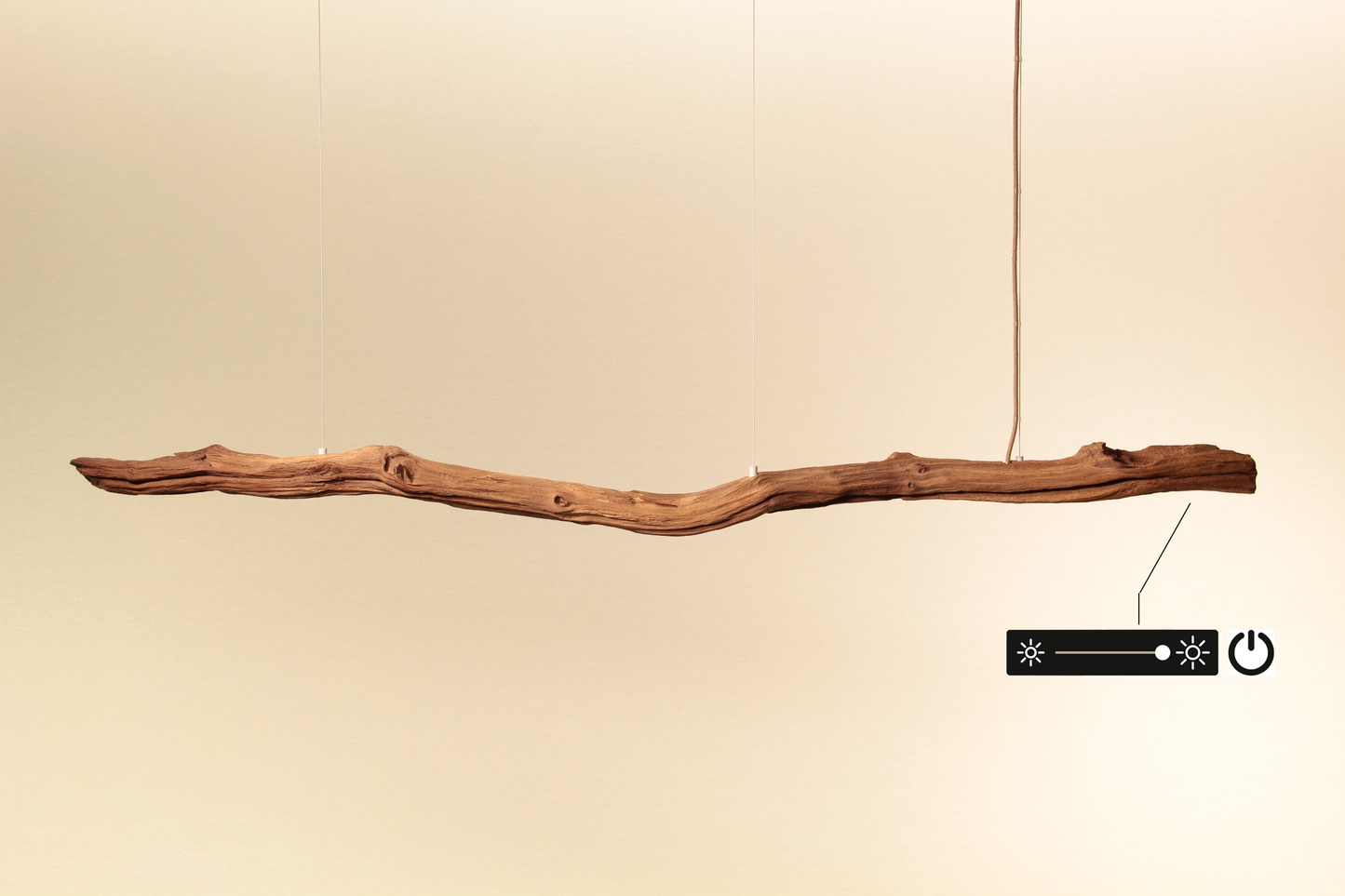 Esstischleuchte - handgefertigtes Unikat - 179cm Eichenast