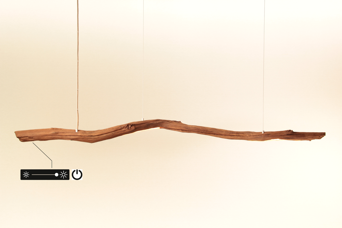 LED lampada da tavolo da pranzo - pezzo unico fatto a mano - 177cm ramo di quercia