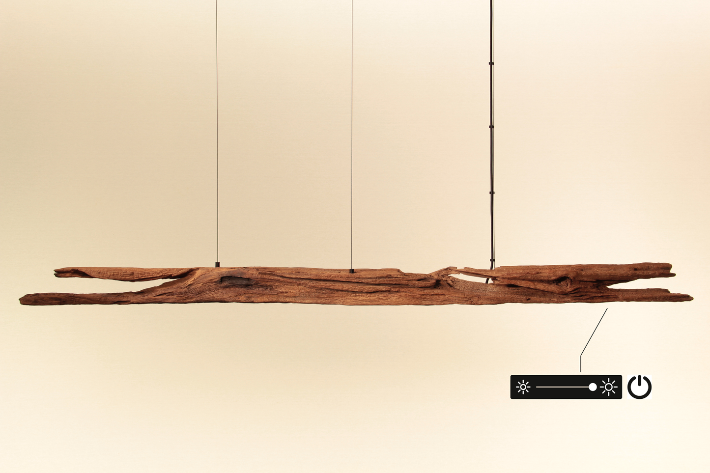 Dining table lamp - handmade unique piece - 175cm oak beam