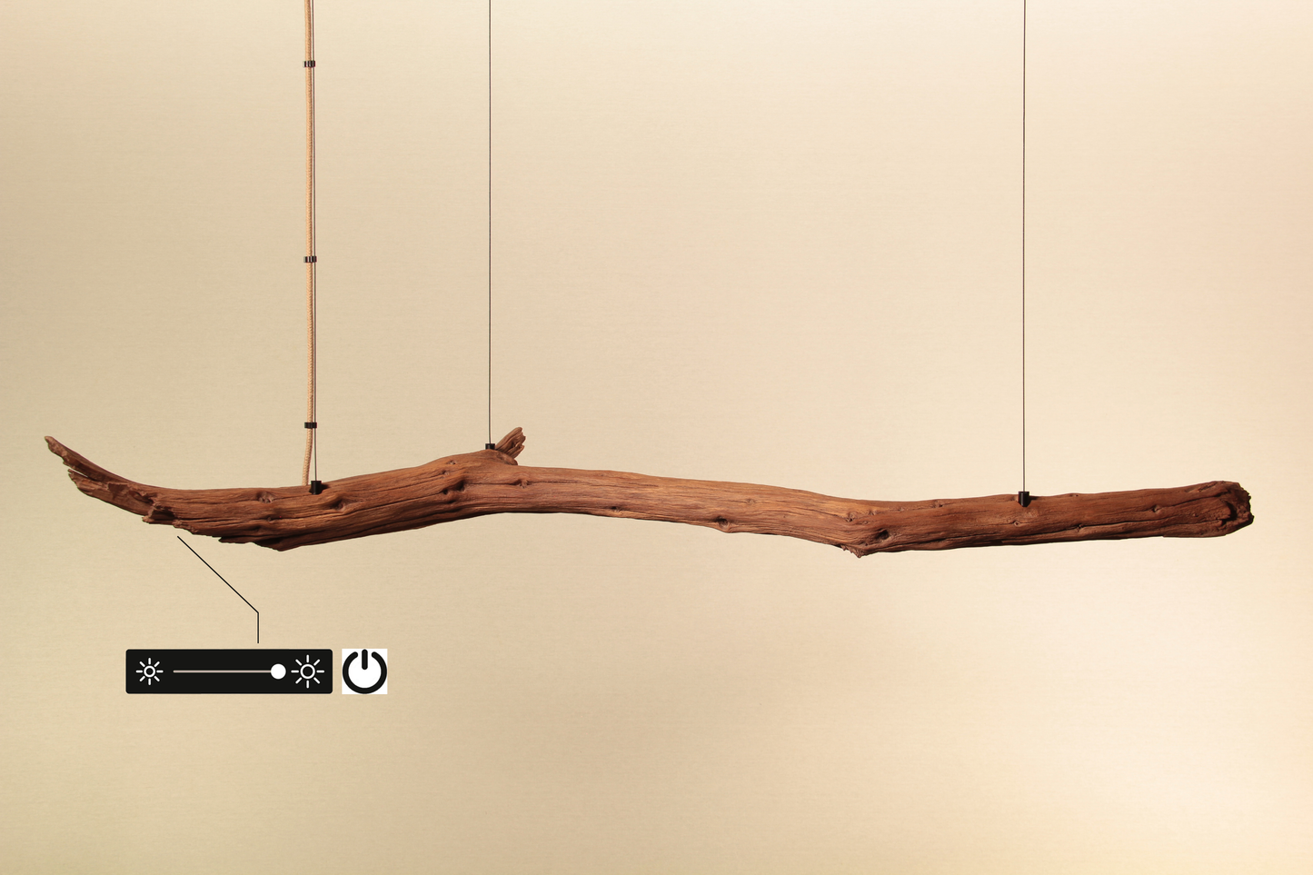 Dining table lamp - handmade unique piece - 128cm oak branch