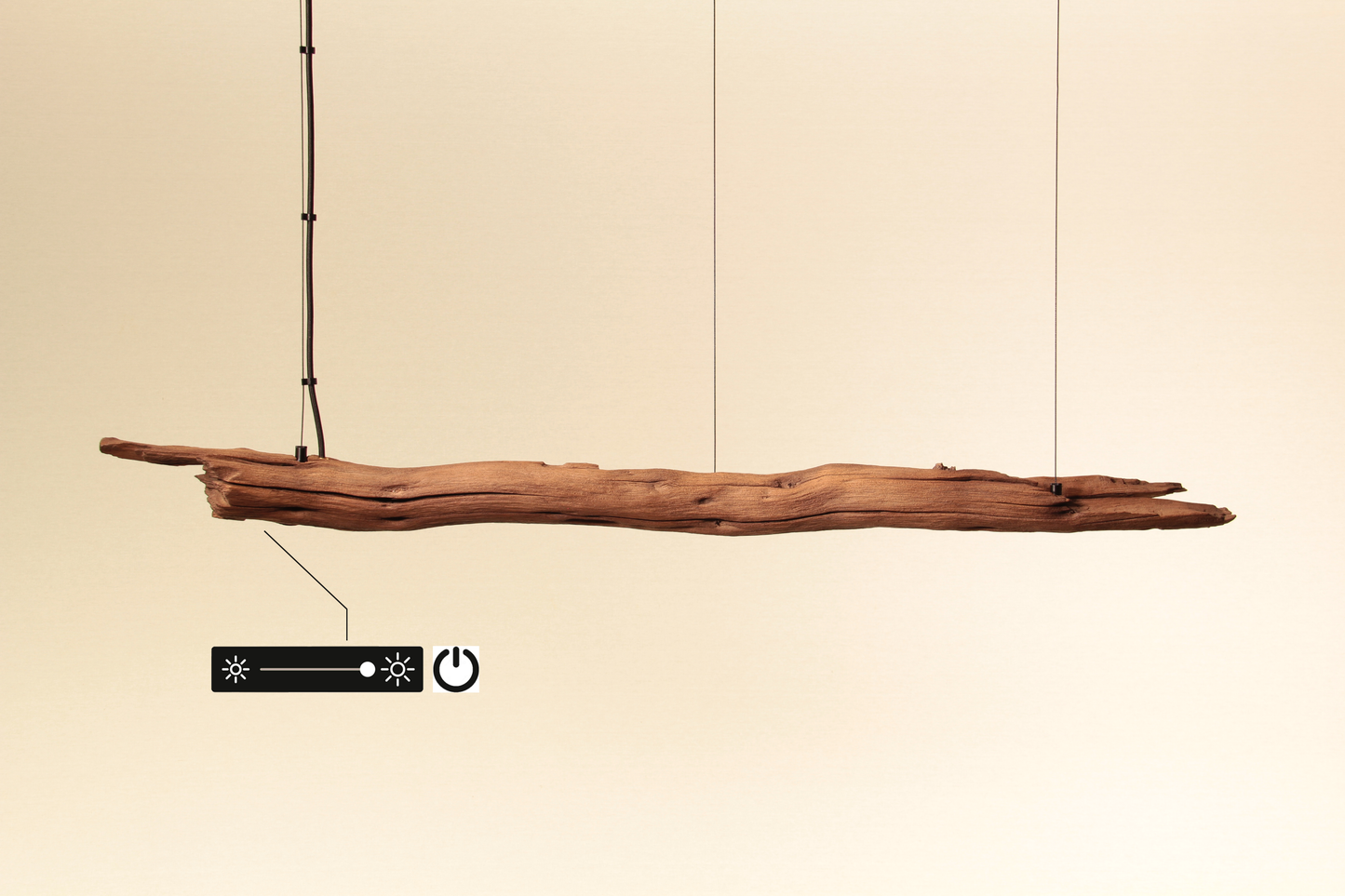 Esstischleuchte - handgefertigtes Unikat - 115cm Eichenast