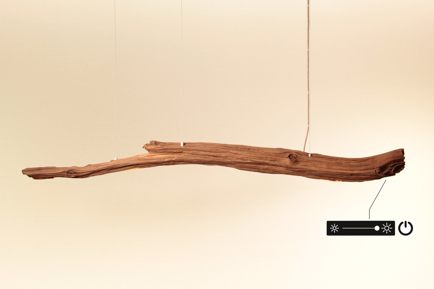 Esstischleuchte - handgefertigtes Unikat - 152cm Eichenast