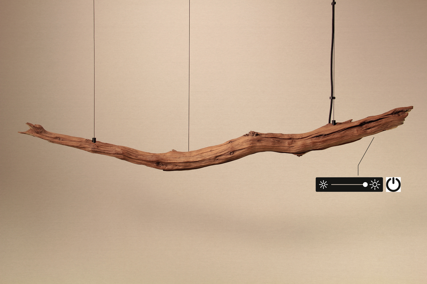 Lampe de table / bande LED / branche de chêne de 130 cm