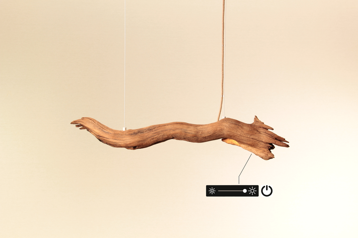 Dining table lamp - handmade unique piece - 80cm oak branch