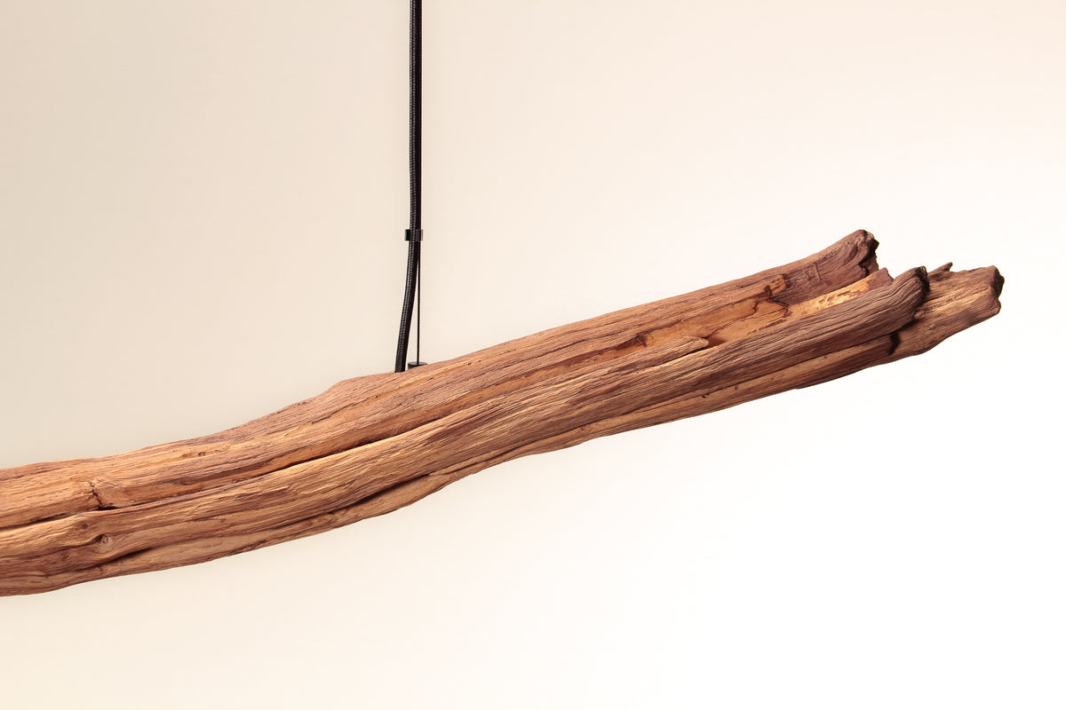 Lampada da tavolo da pranzo - pezzo unico fatto a mano - 178cm ramo di quercia