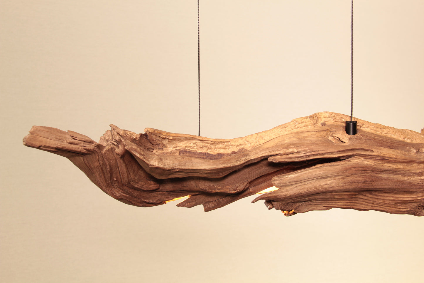 Lampada da tavolo da pranzo  - pezzo unico fatto a mano - ramo di quercia da 75 cm