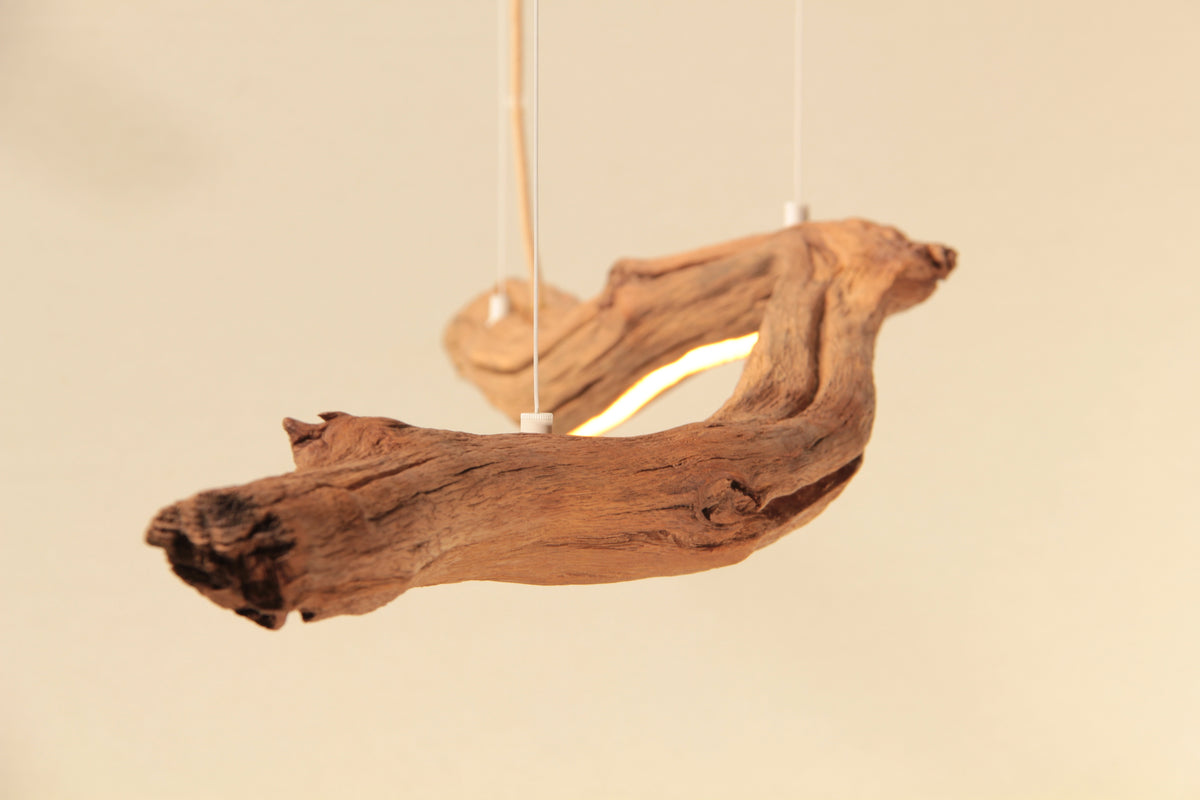 LED lampada da tavolo da pranzo - pezzo unico fatto a mano - 177cm ramo di quercia
