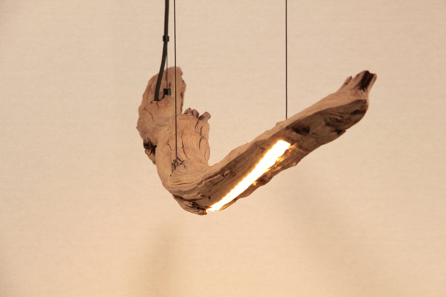 Lampe de table / bande LED / branche de chêne de 130 cm