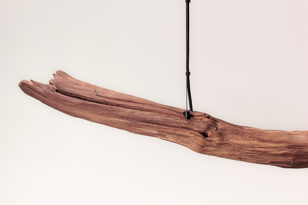 Lampada da tavolo da pranzo - pezzo unico fatto a mano - 178cm ramo di quercia