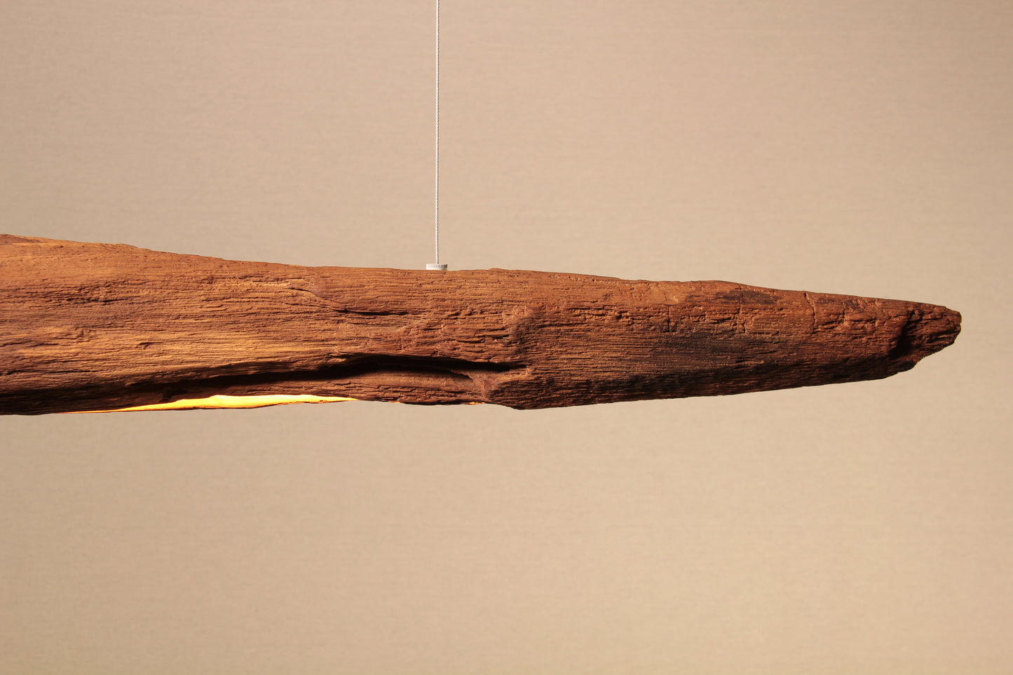 Lampada da tavolo da pranzo - pezzo unico fatto a mano - trave in rovere 134cm