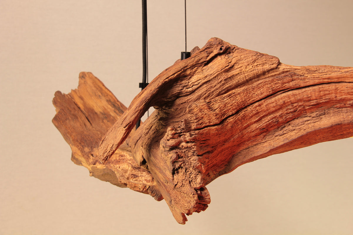 LED dining table lamp - handmade unique piece - 105cm oak branch