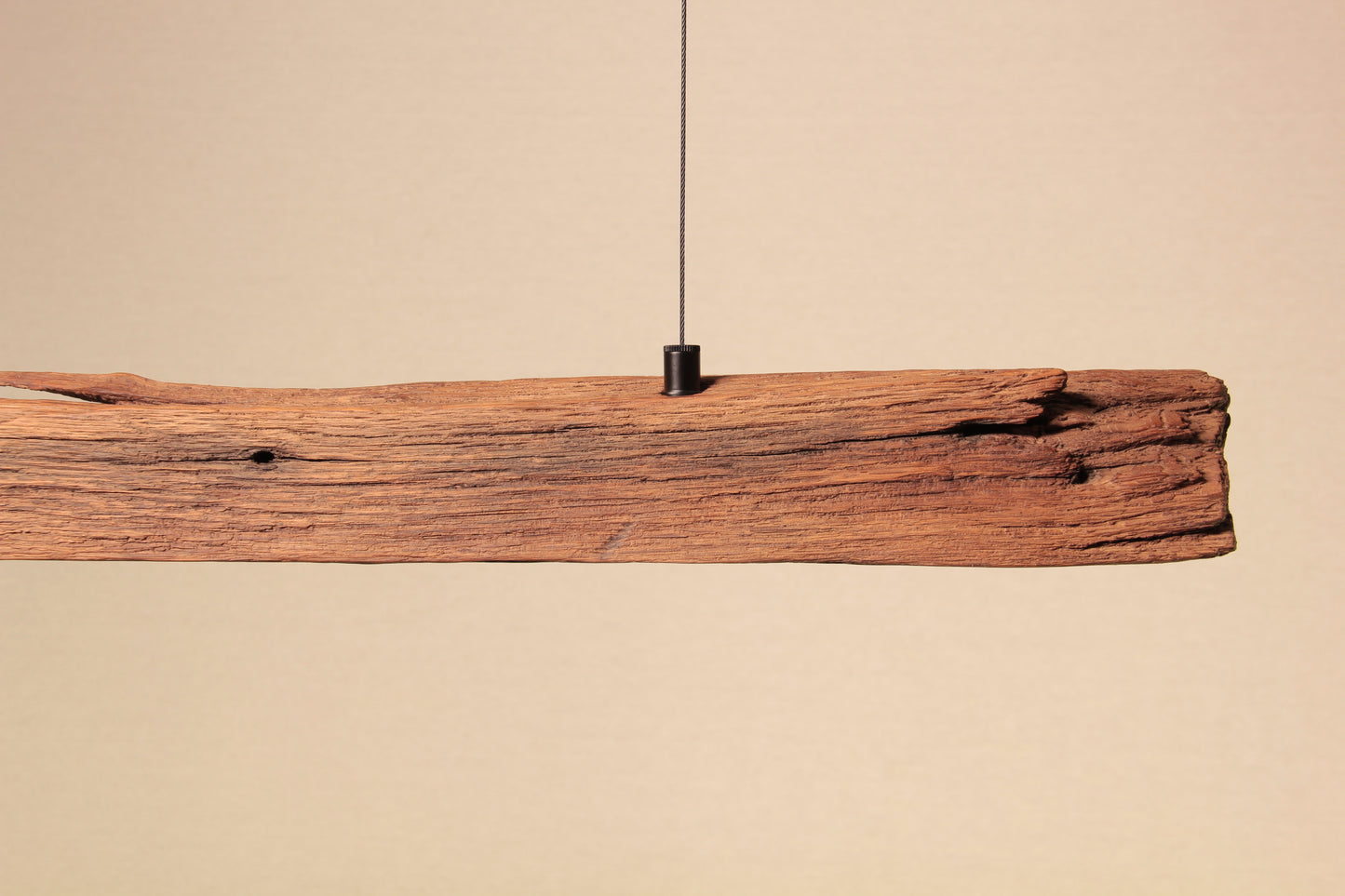 Lampada da tavolo da pranzo - pezzo unico fatto a mano - trave di quercia da 100 cm