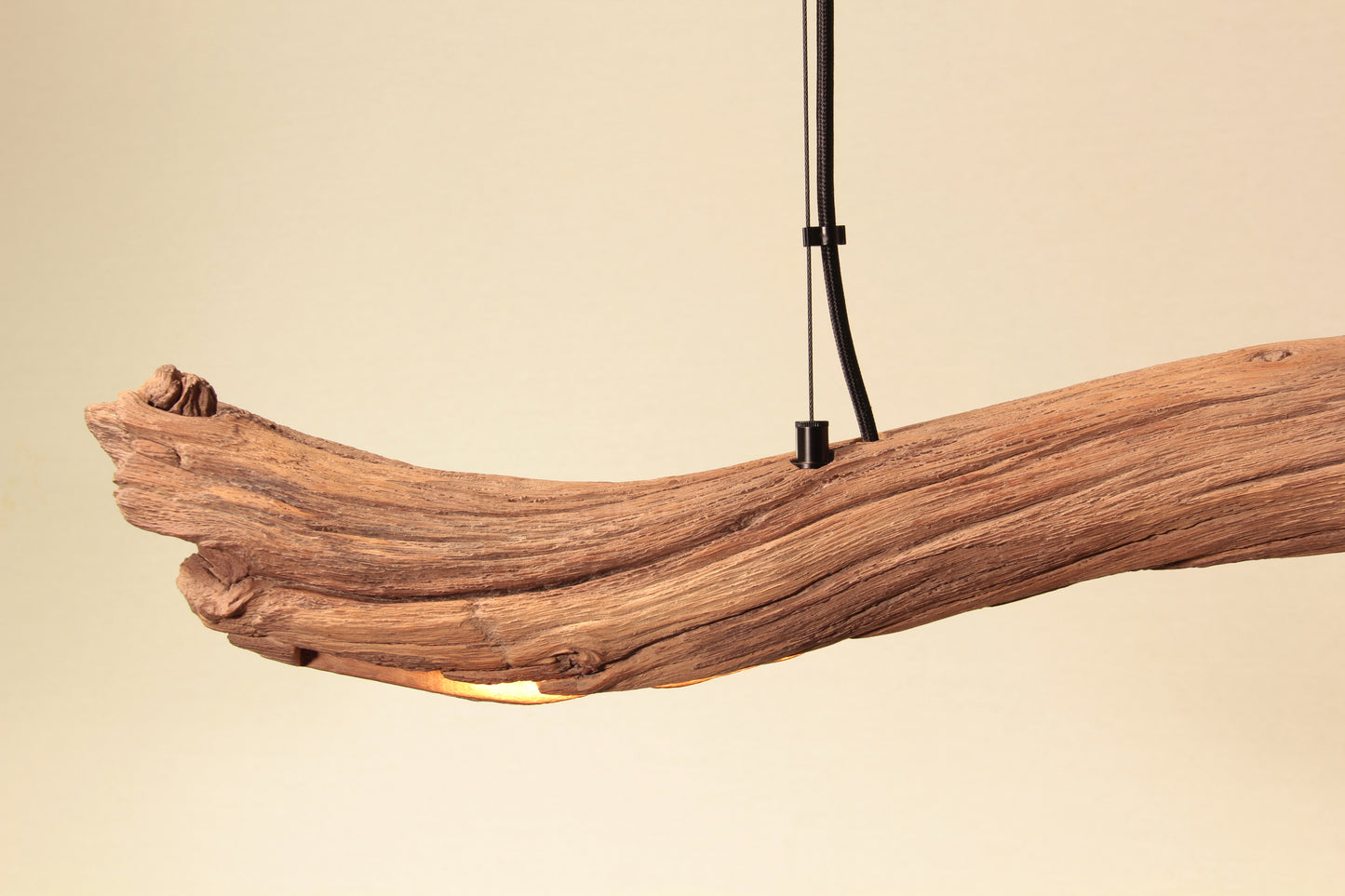 Lampada da tavolo da pranzo - pezzo unico fatto a mano - ramo di quercia da 163cm