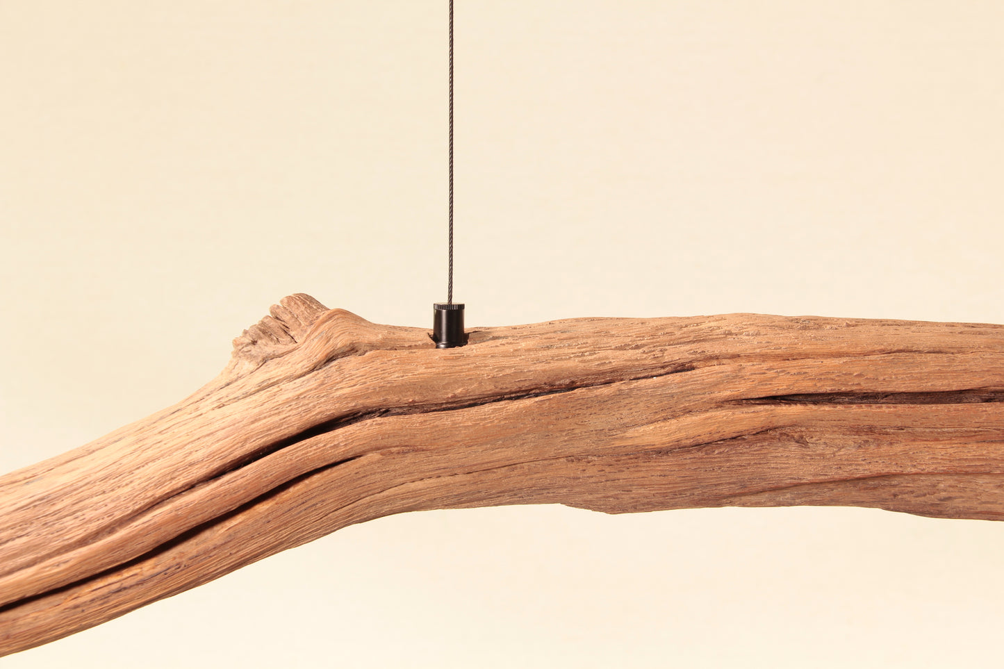 Lampada da tavolo da pranzo - pezzo unico fatto a mano - ramo di quercia da 163cm